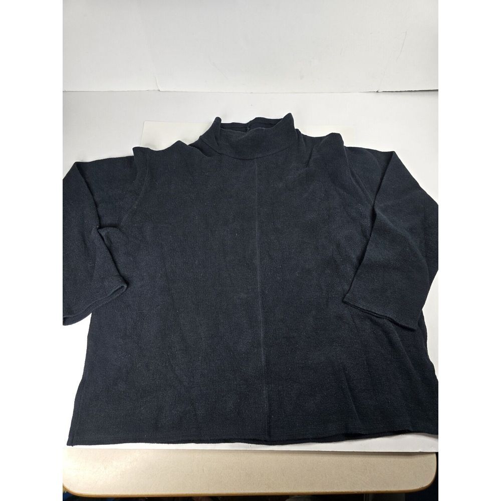 Vintage Basic Threads Women High Neck Long Sleeve Shirt M/L USA Heavy Santa M